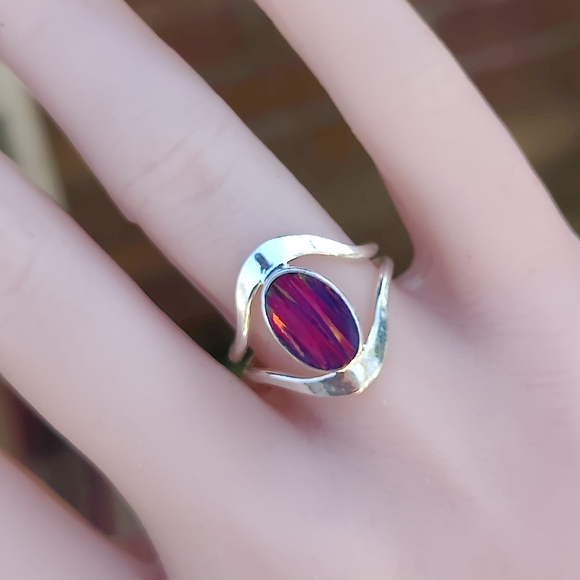 Sterling Silver Mexican Opal Ring - Picture 5 of 6